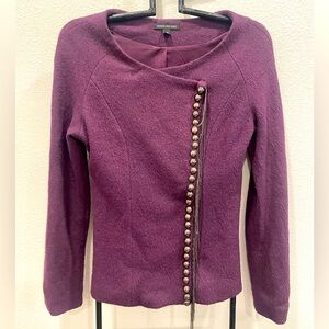 Peppe Peluso Purple Wool Moto Jacket